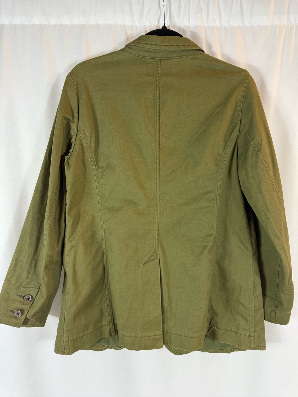 Talbots Olive Green Women's Tailored Cotton Blazer Jacket CASUAL WASHED BLAZER - Picture 12 of 16